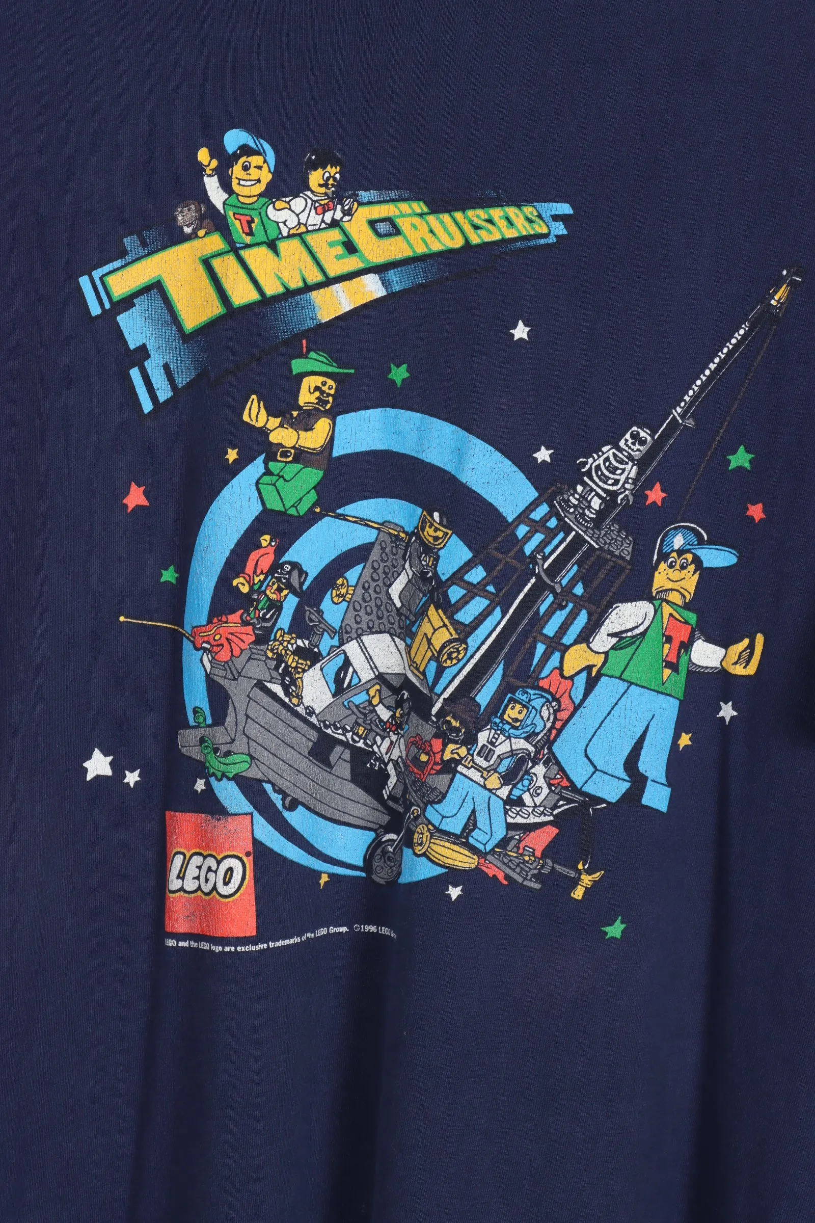 1996 VINTAGE LEGO Time Cruisers Navy T-Shirt (L-XL)