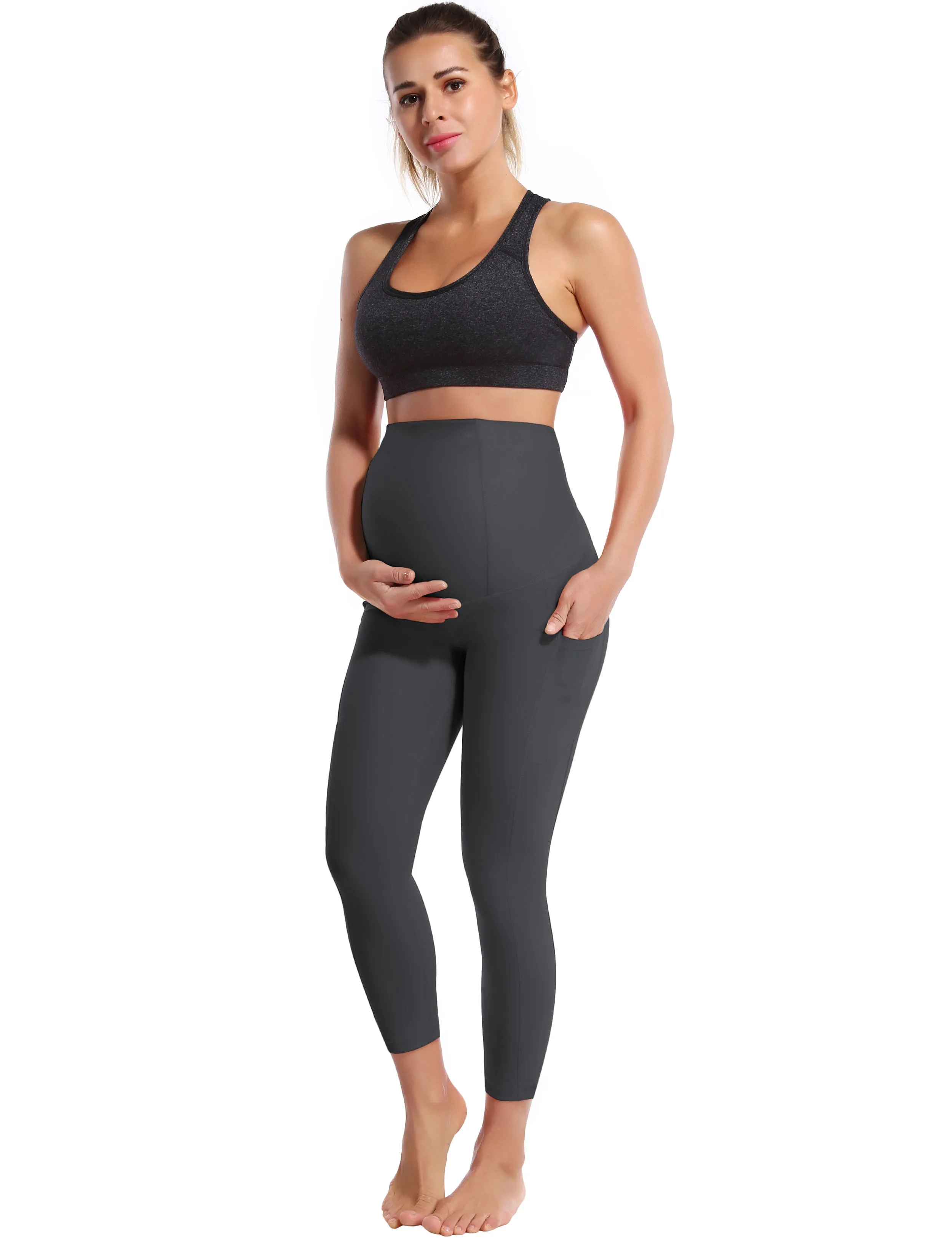 22 Side Pockets Maternity yogastudio Pants shadowcharcoal_yogastudio