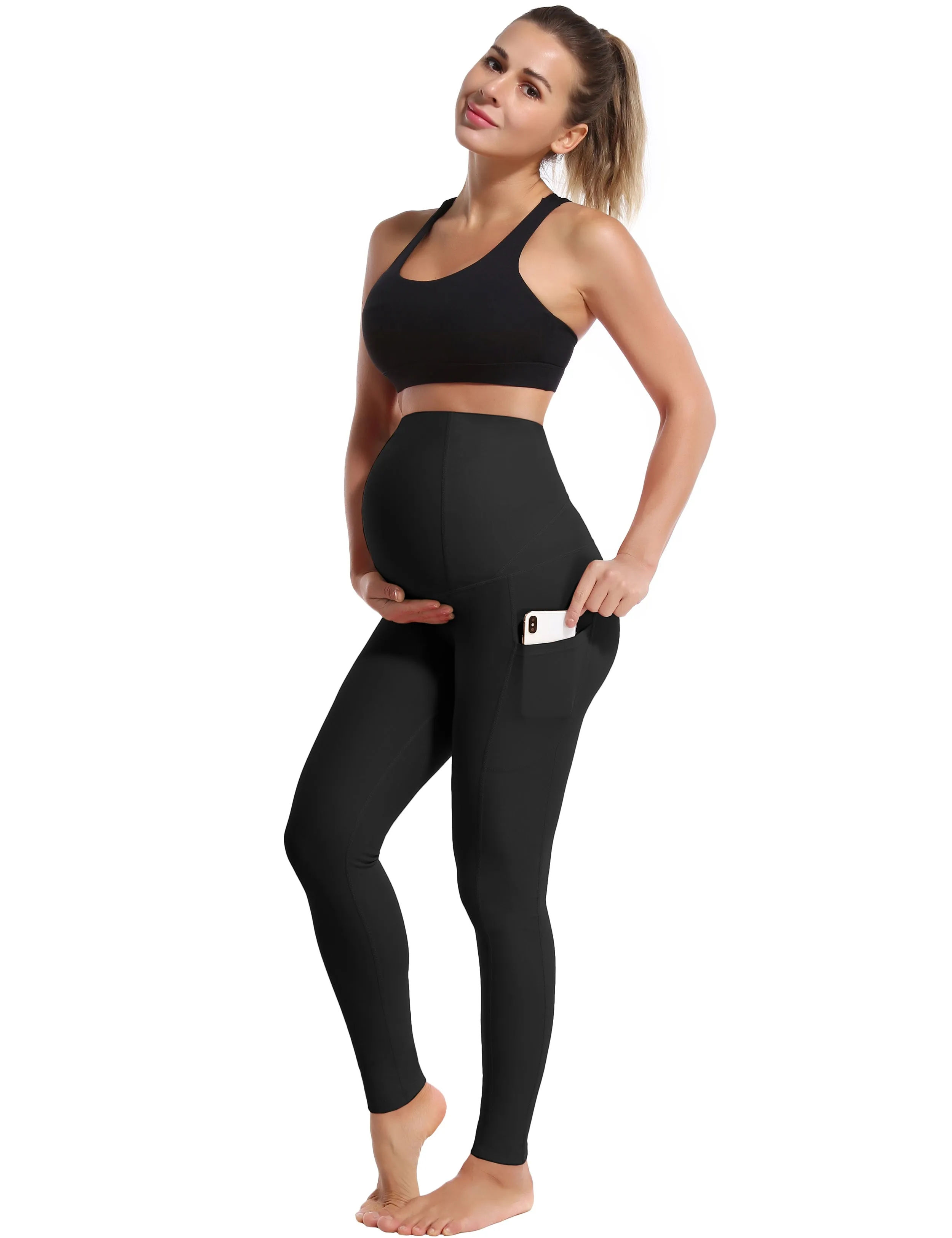 26 Side Pockets Maternity yogastudio Pants black_yogastudio