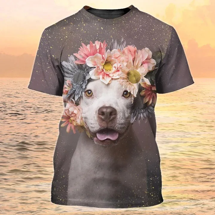 3D All Over Print Pit Bull Tshirt, Pitbull Shirts, Pitbull Tee Shirts