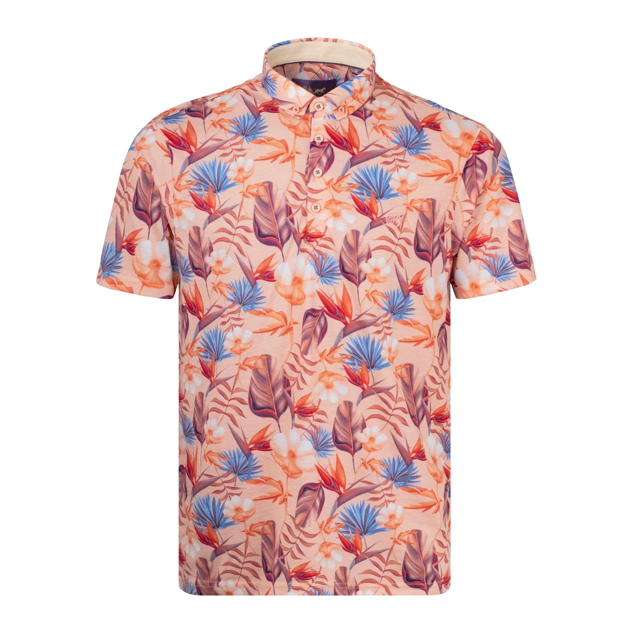 Arthur & Russell Exotic Polo Shirt Peach