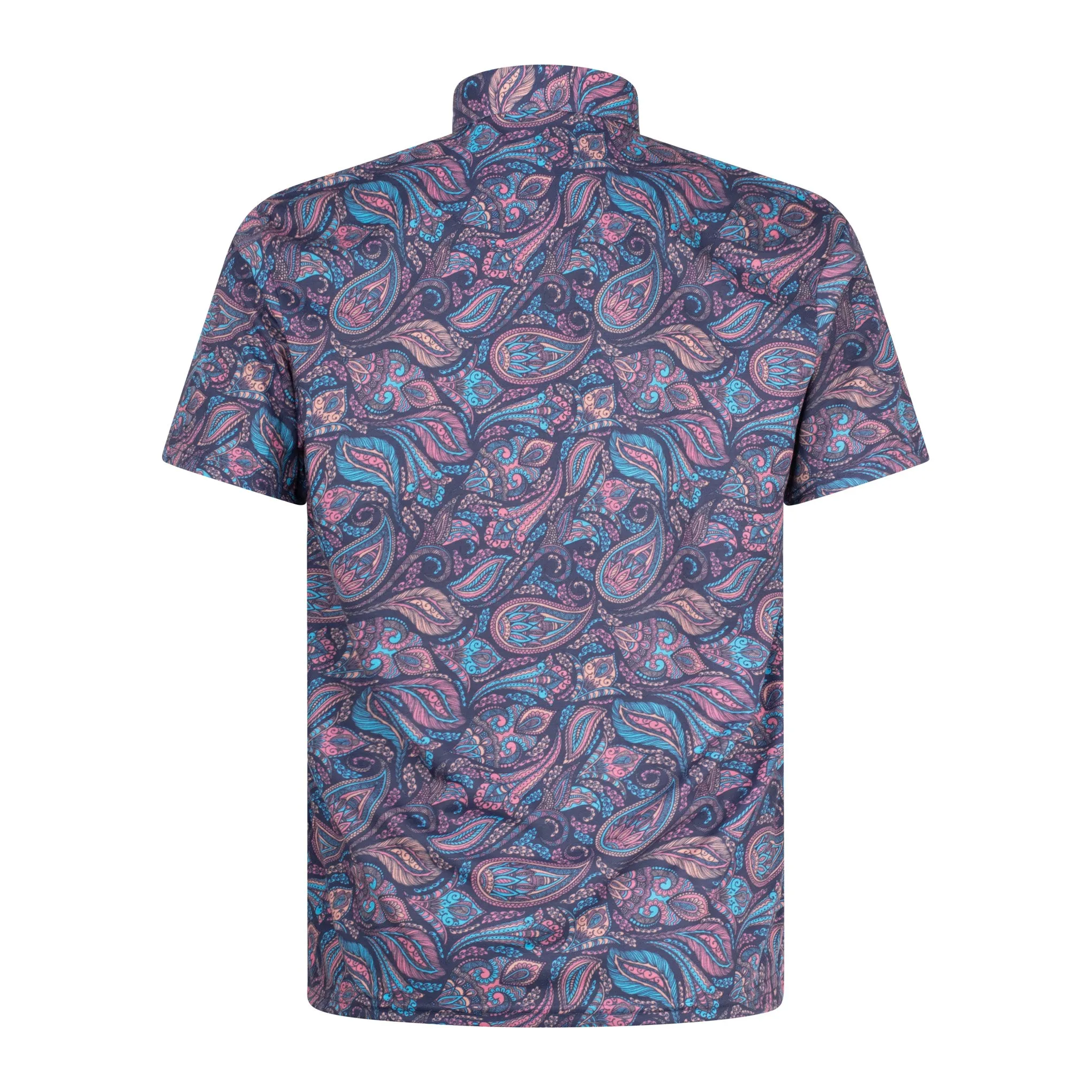 Arthur & Russell Paisley Polo Shirt Navy