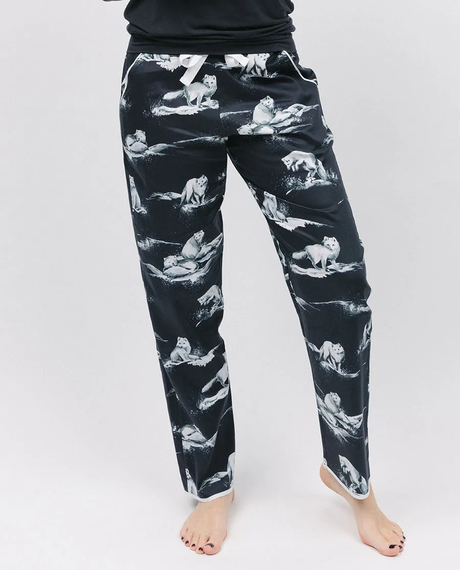 Atlas Womens Arctic Fox Print Pyjama Bottoms