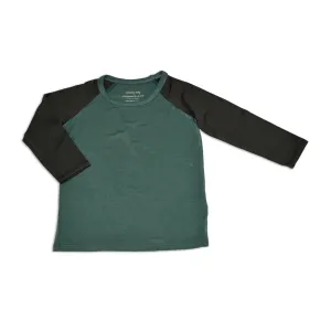 Bamboo Long Sleeve Color Block T-shirt (Pine/Pirate Ship)