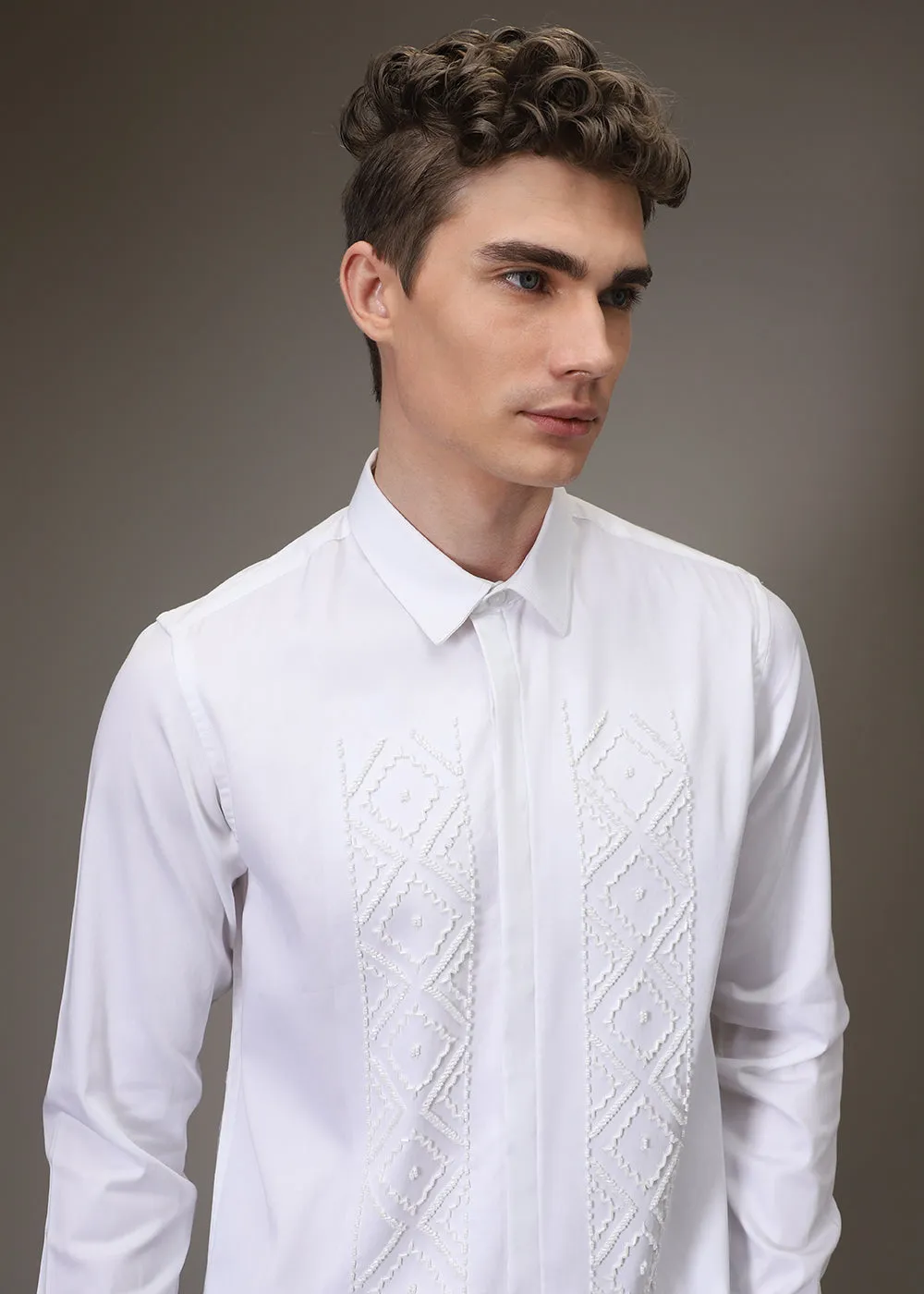 BeadazzleClub White Designer Shirt