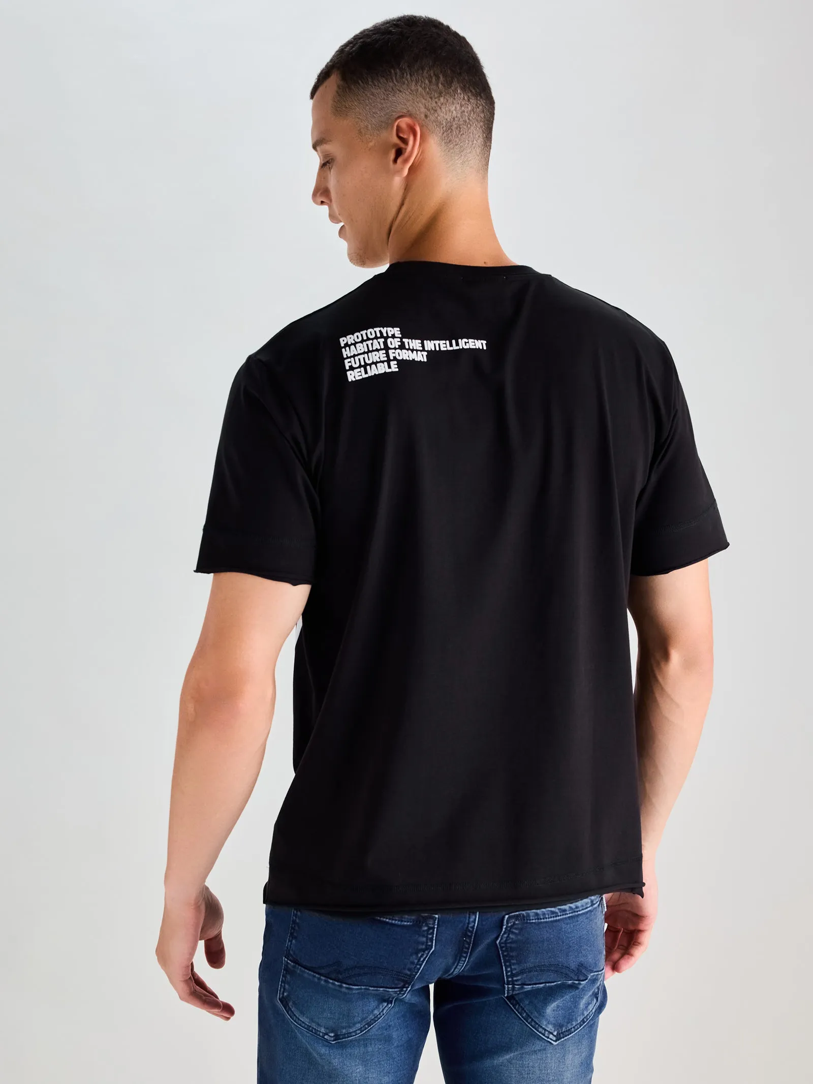 Black Relax Fit Supima Cotton Stretch T-Shirts