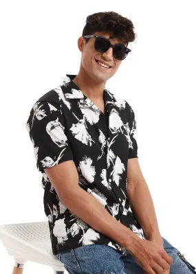 Blume Print Black Popcorn Shirt