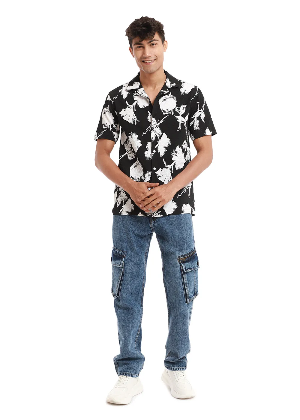 Blume Print Black Popcorn Shirt