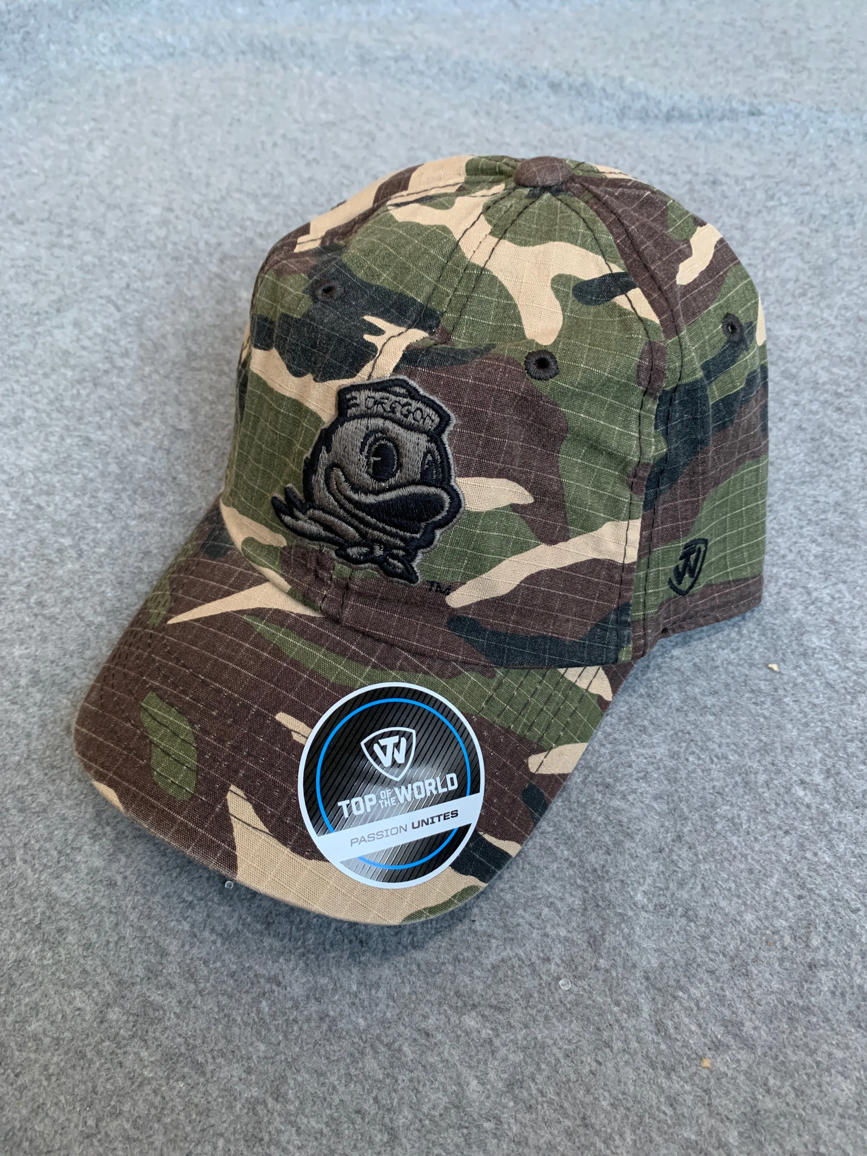 Camo Oregon Hat With Duck Logo