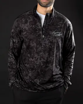 Camo Quarterzip - Black