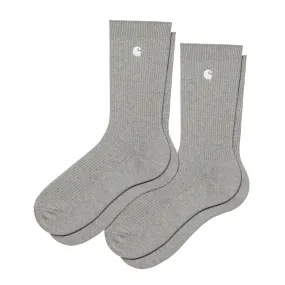 Carhartt WIP Madison Pack Socks Grey Heather / White