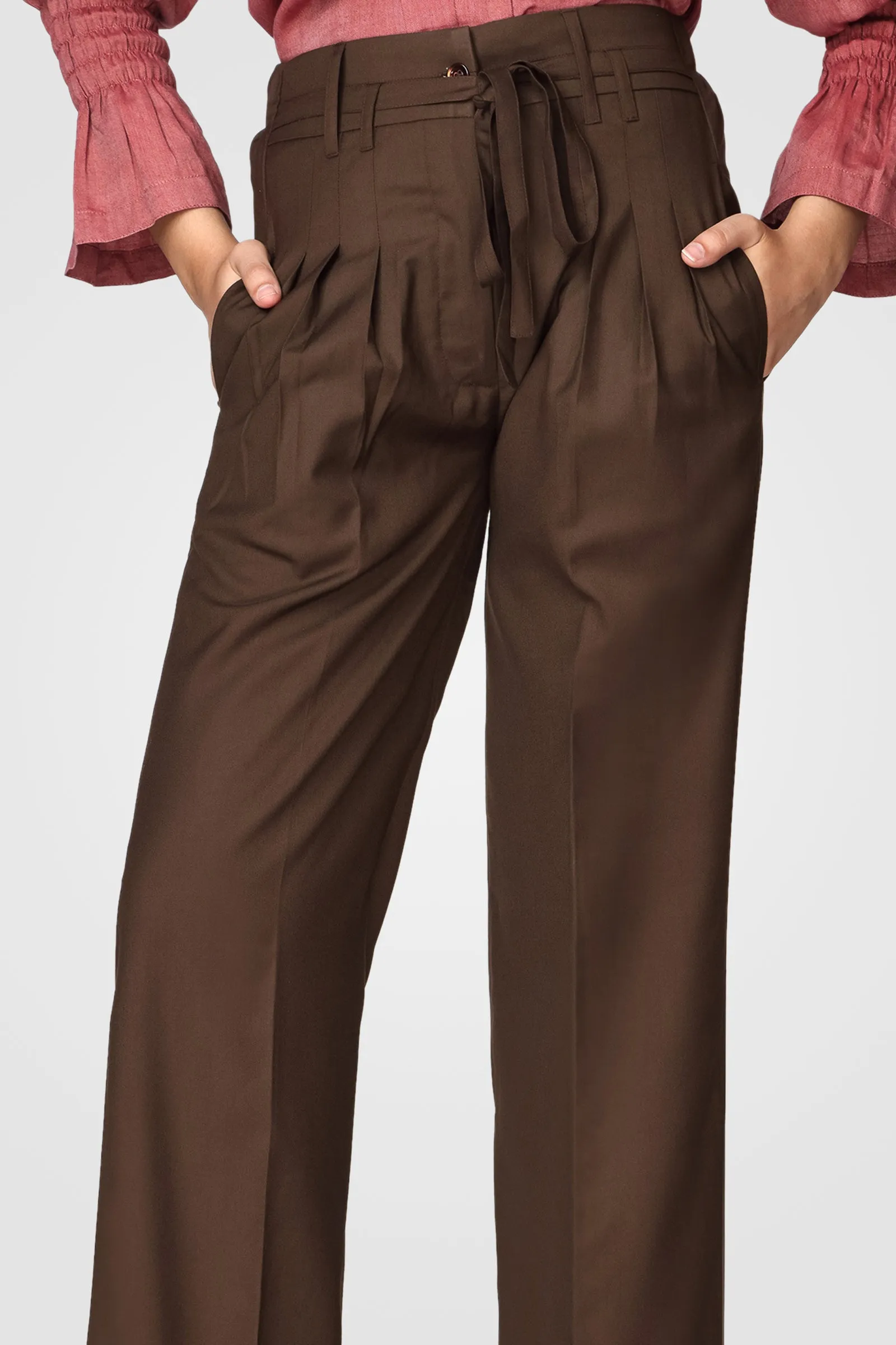 Chocolate Pleated Trousers