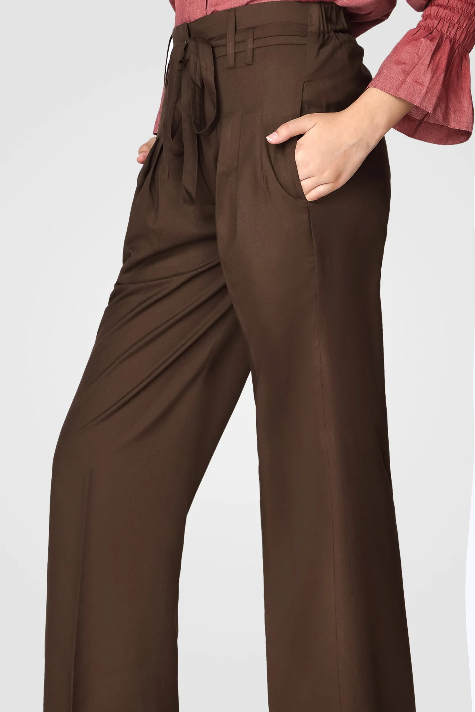 Chocolate Pleated Trousers