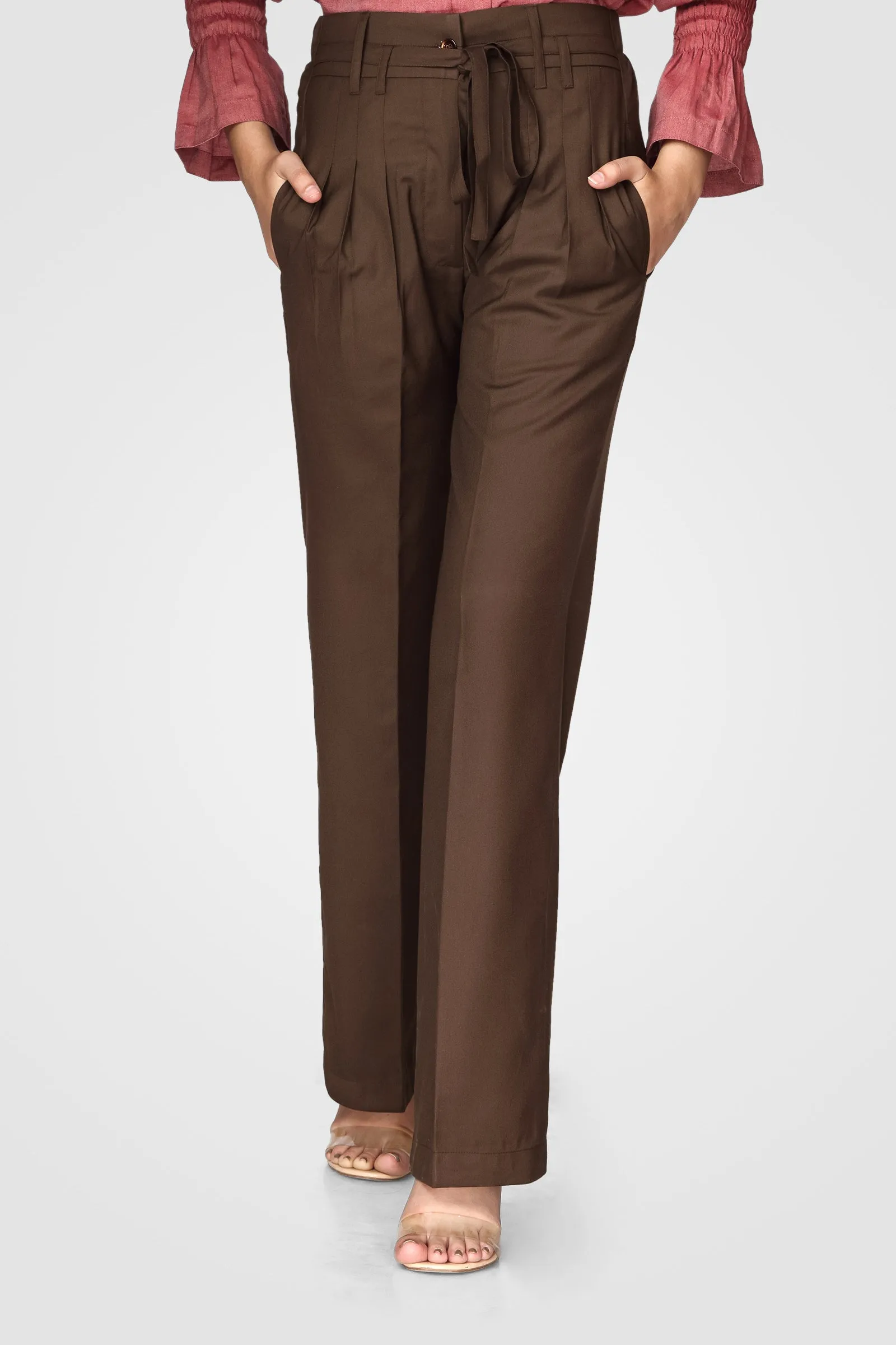 Chocolate Pleated Trousers