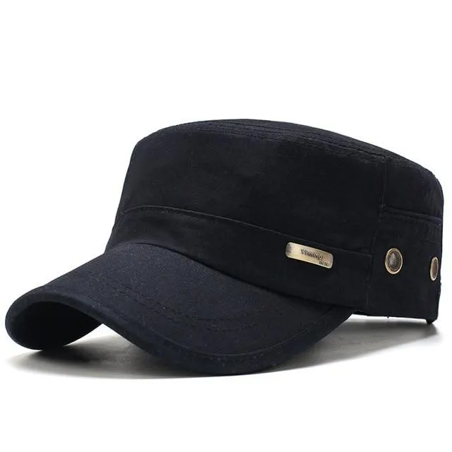 Classic Casual Adjustable Flat Top Army Military Cap