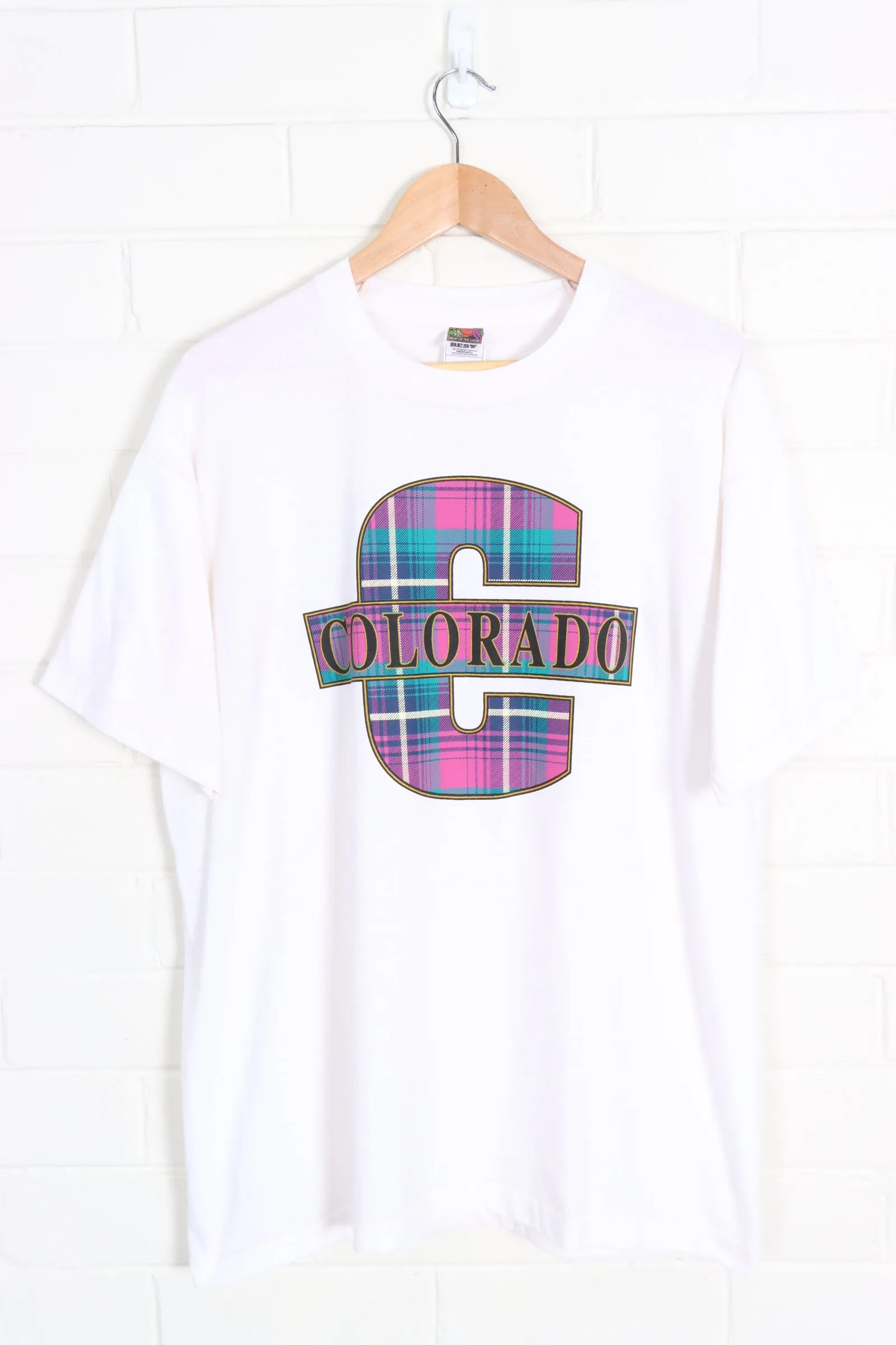 Colorado Teal & Purple Tartan Destination Tee (XL)