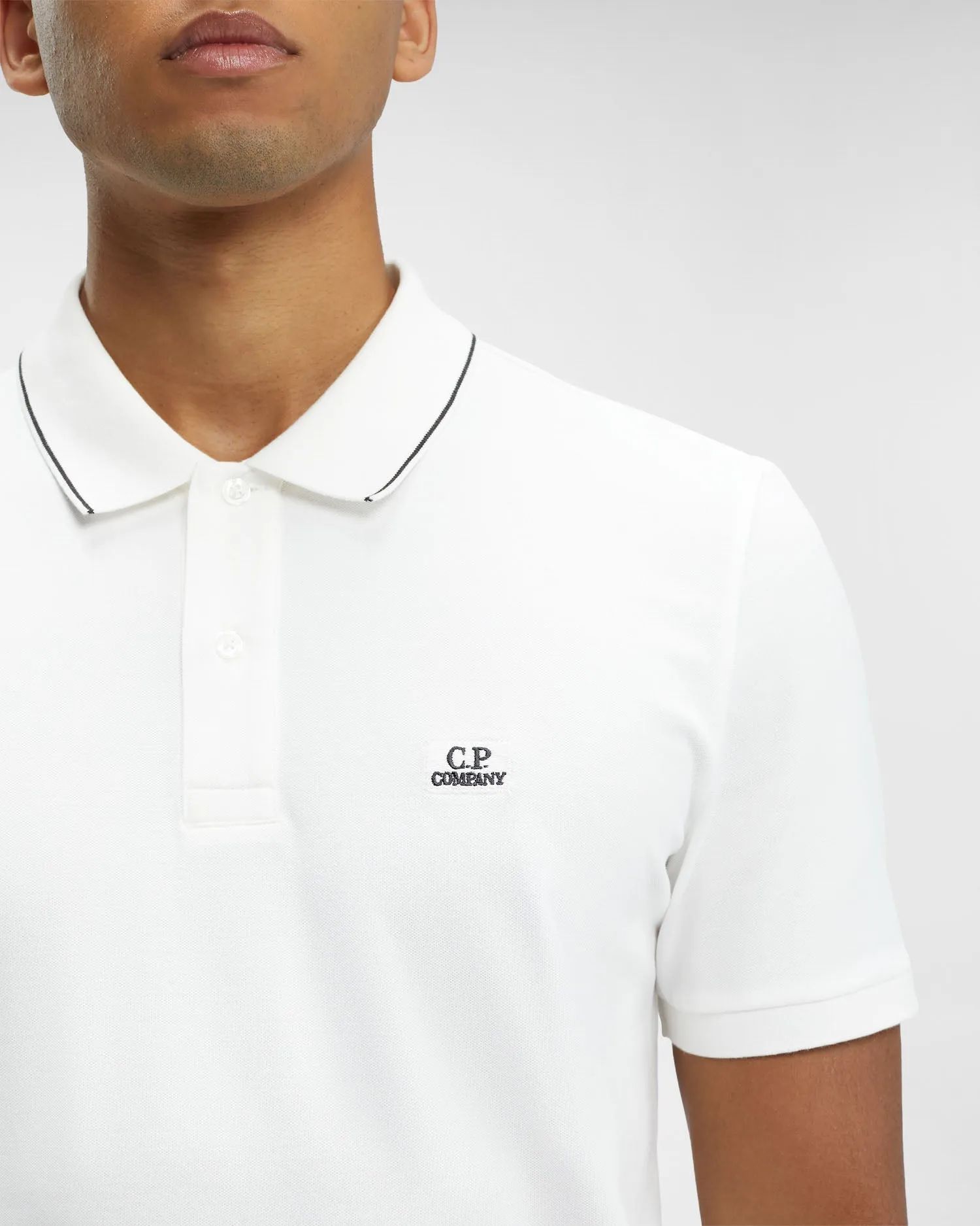 CP Company Slim Fit Polo Shirt White