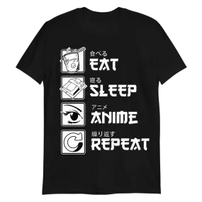 Eat Sleep Anime Repeat Softstyle T-Shirt