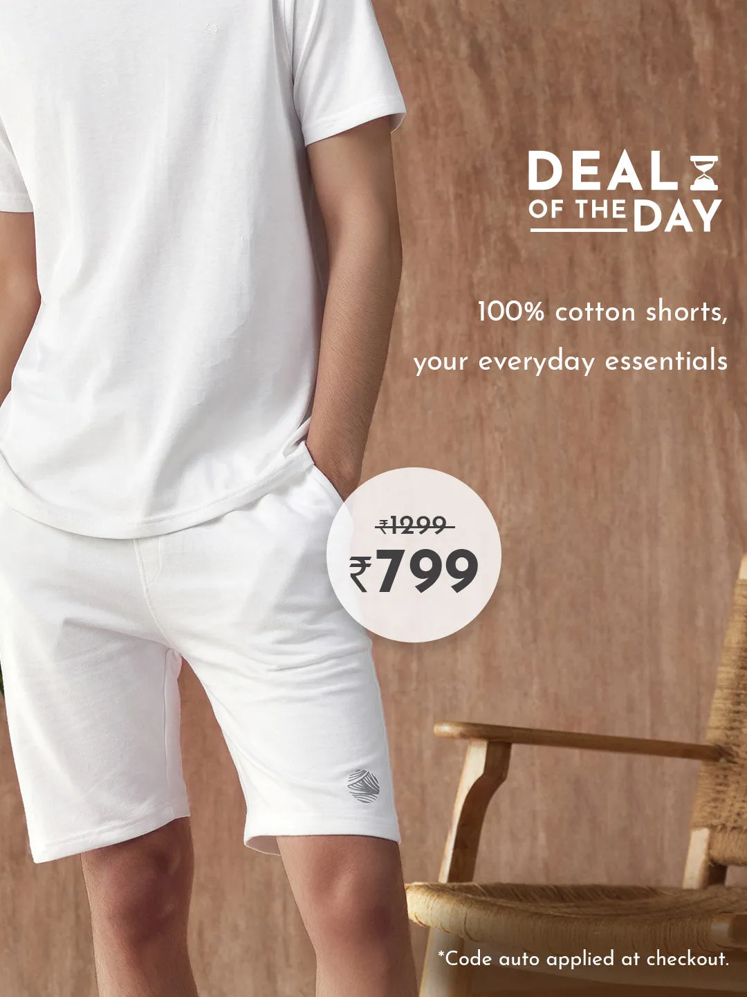 Essential 100% Cotton White Shorts - Edge