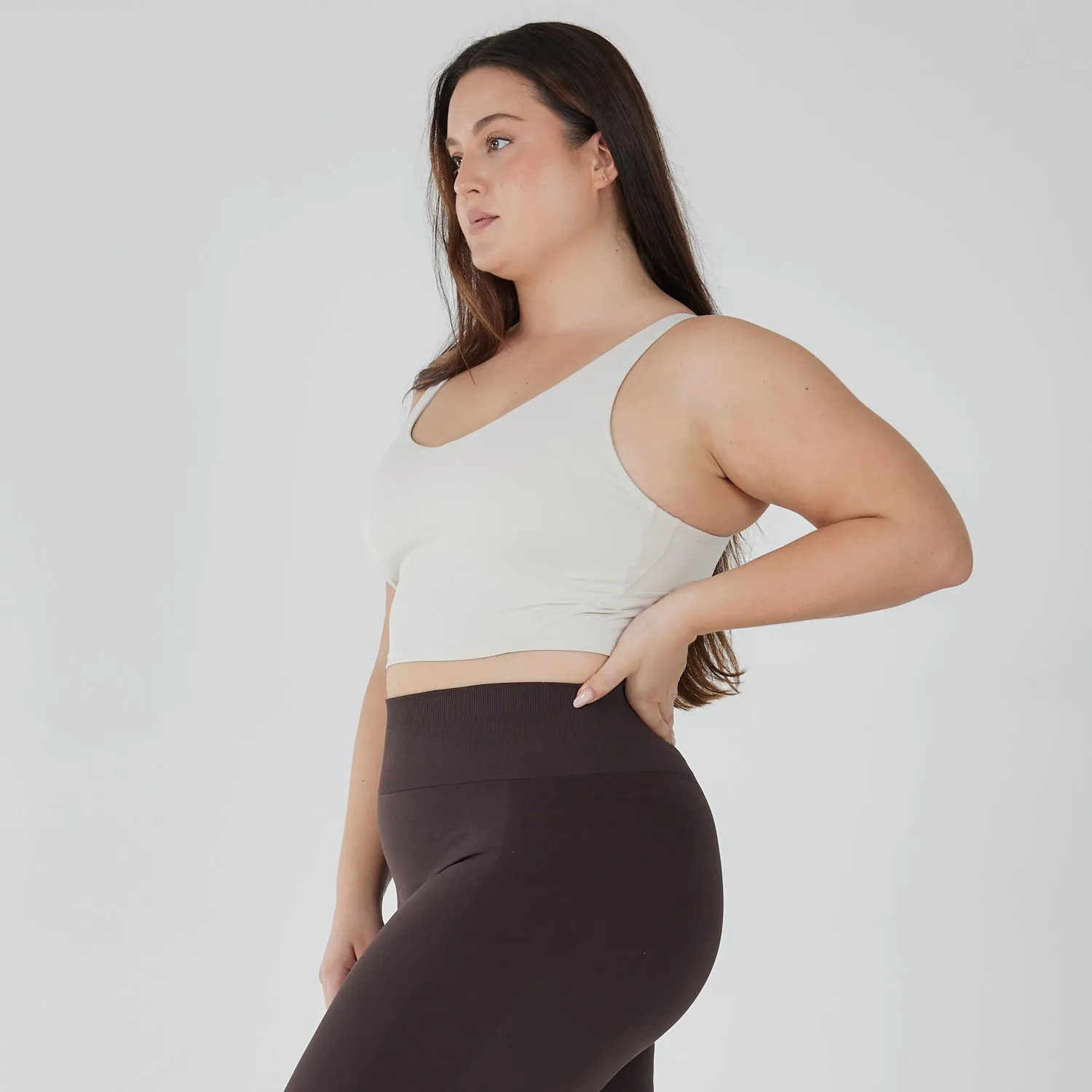 Flexi Bra Top in Oat Milk - Cropped