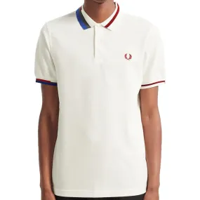 Fred Perry Authentic Abstract Collar Polo Shirt - Snow White M7604