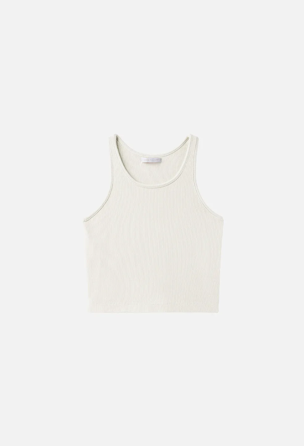 Gemini Rib Cropped Tank / Salt