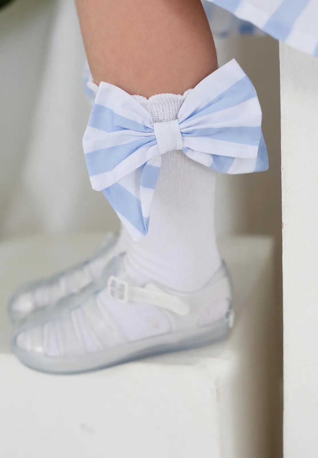 Girls Blue Stripe Socks