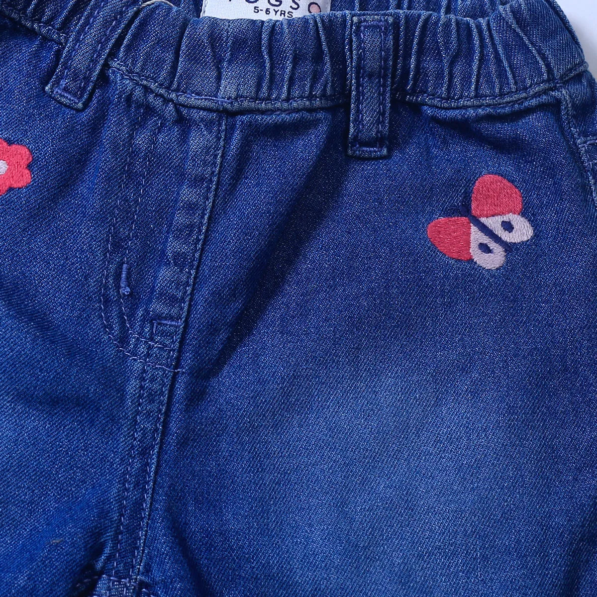 Girls Embroided Denim Shorts