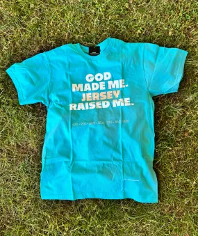 God made me. JERSEY raised me. Short sleeve T-shirt ✨NEW!✨ (Ocean blue)