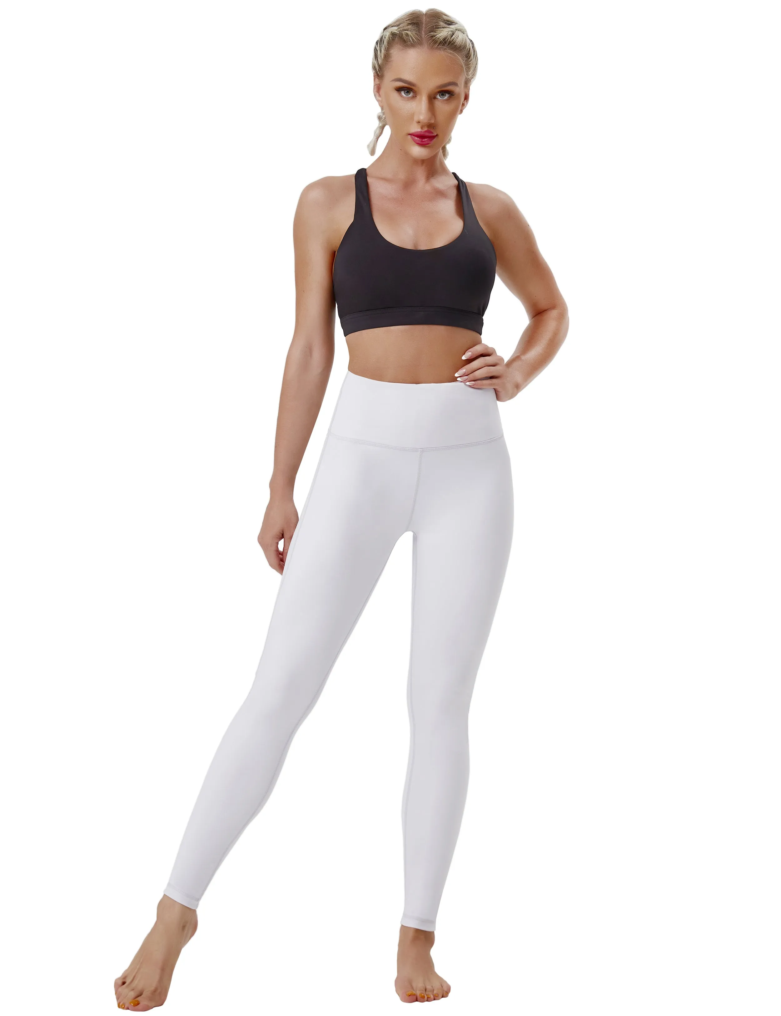 High Waist Side Line Yoga Pants lightgray