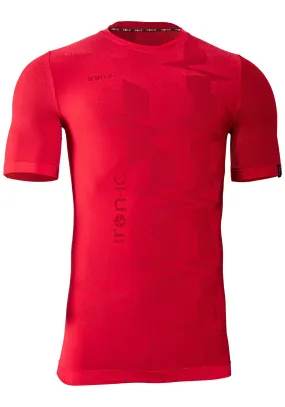 Iron-IC Men's short sleeve Zig Zag Outwear UV Protection shirt 201600 red