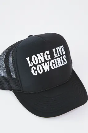 Long Live Cowgirls Trucker Hat Cap, Black