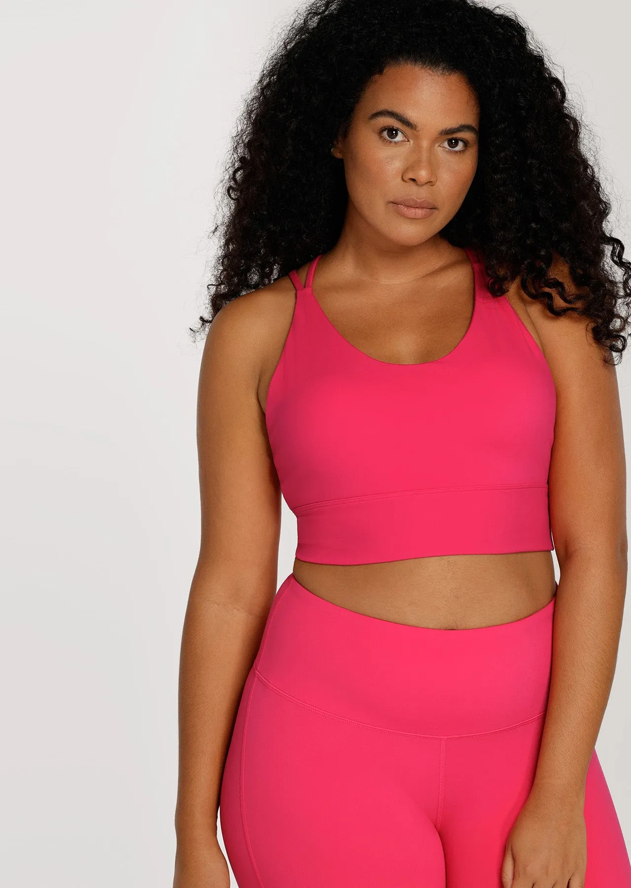 Lotus Longline Sports Bra Neon Raspberry