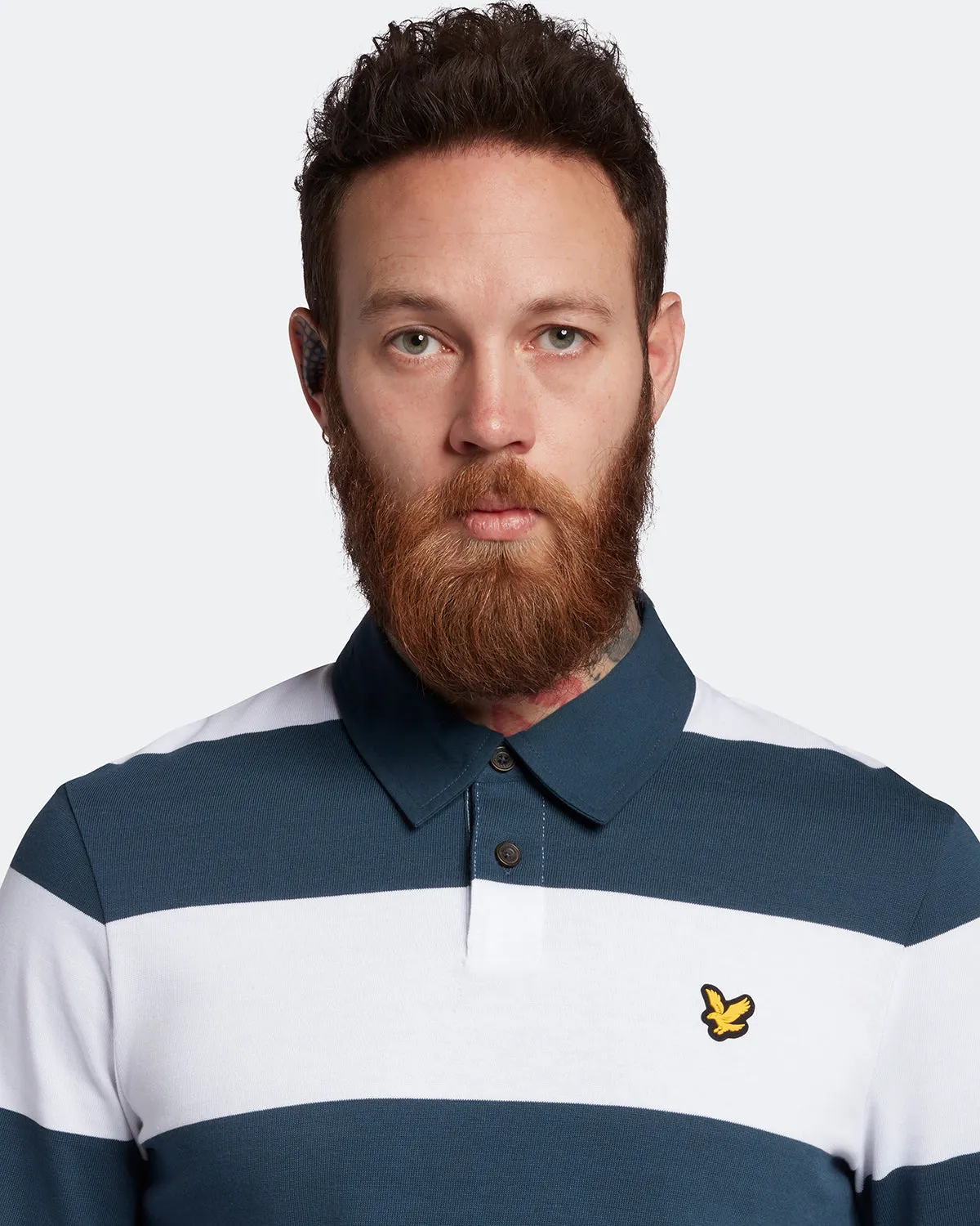 Lyle & Scott Golf Rugby Shirt Light Navy/White - SS23