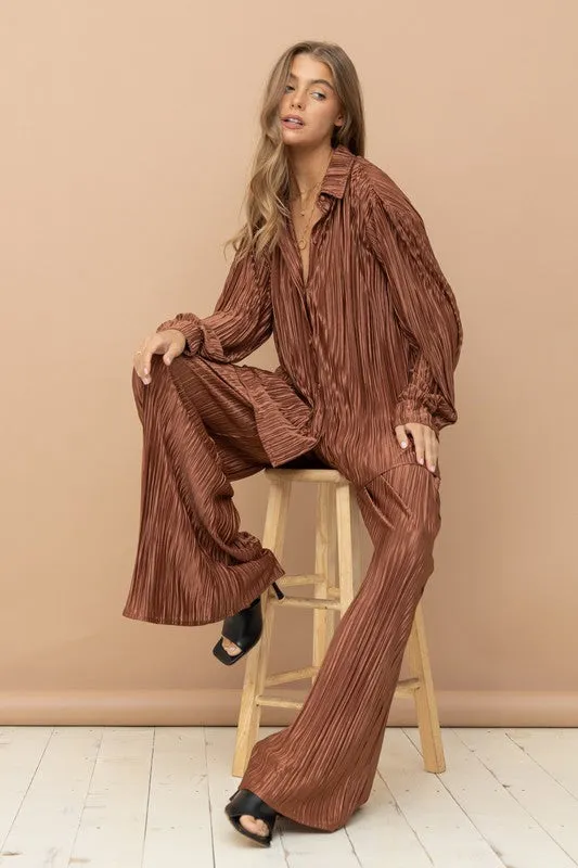 Manning Pleated Blouse Pants Set [ONLINE EXCLUSIVE]