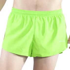 Men's 1" Elite Split Shorts- Neon Lime