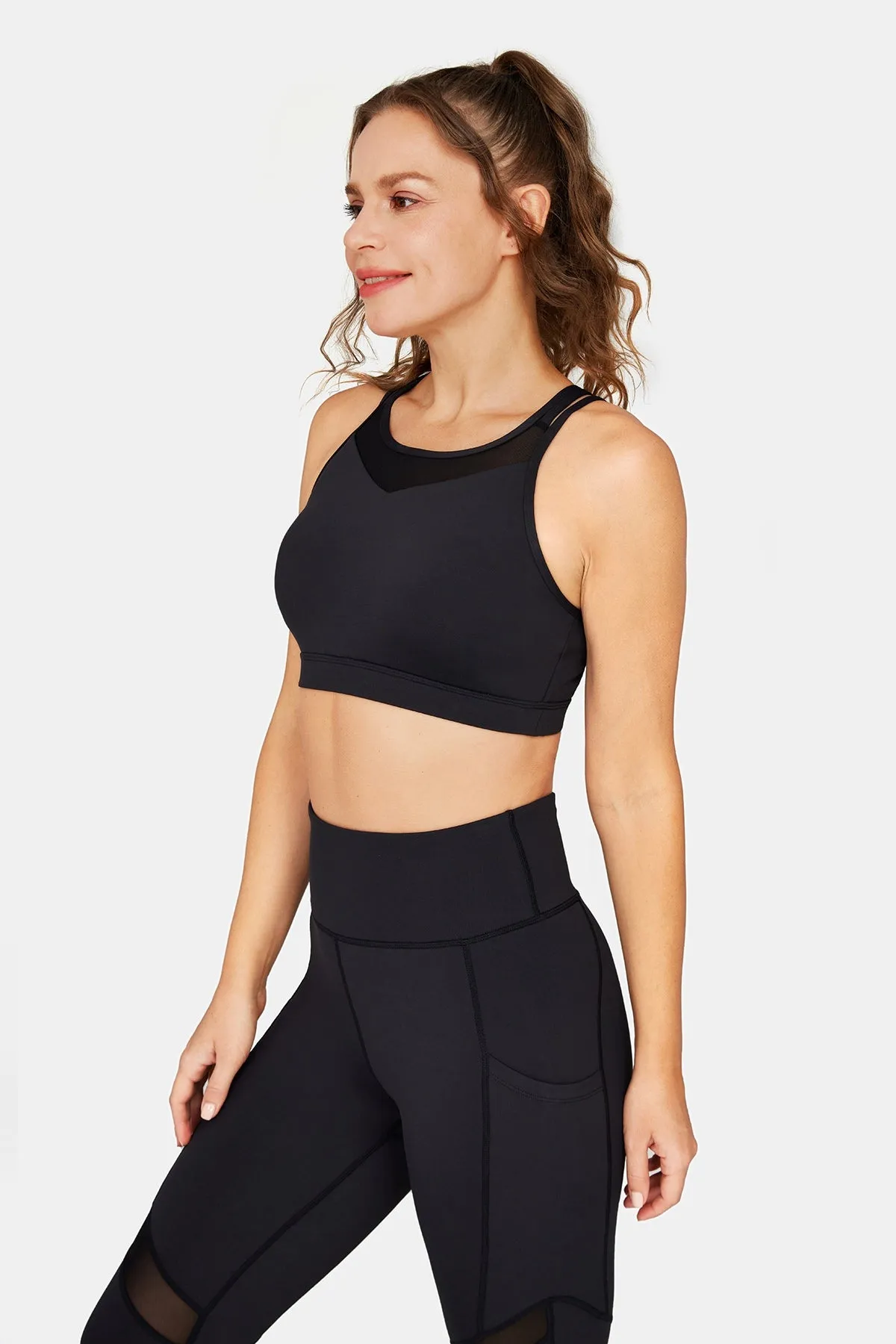 Mesh-Front Sports Bra