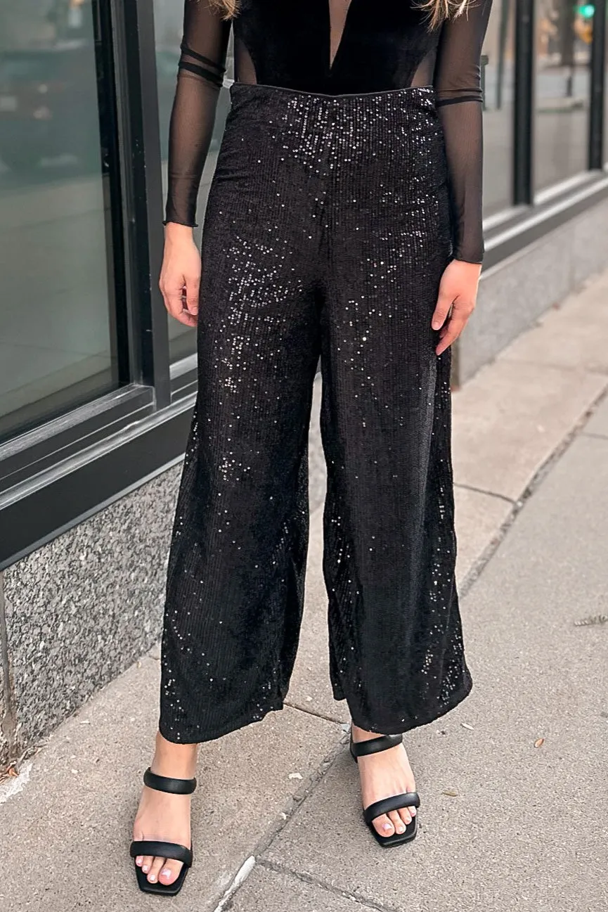 Midnight Kiss Sequin Pants Black-FINAL SALE