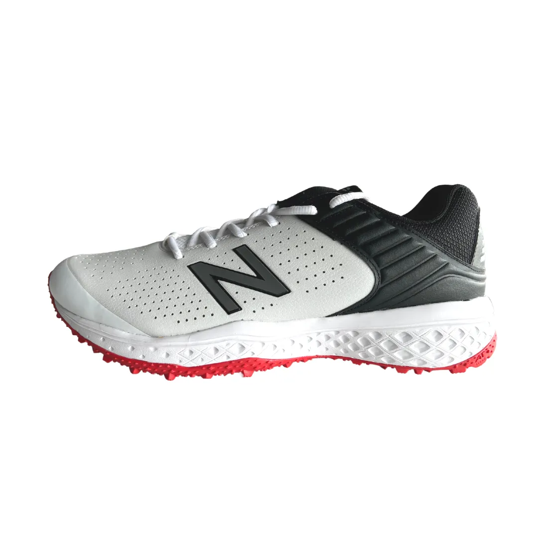 New Balance CK 4020 Rubber Spike Cricket Shoes - White/Red