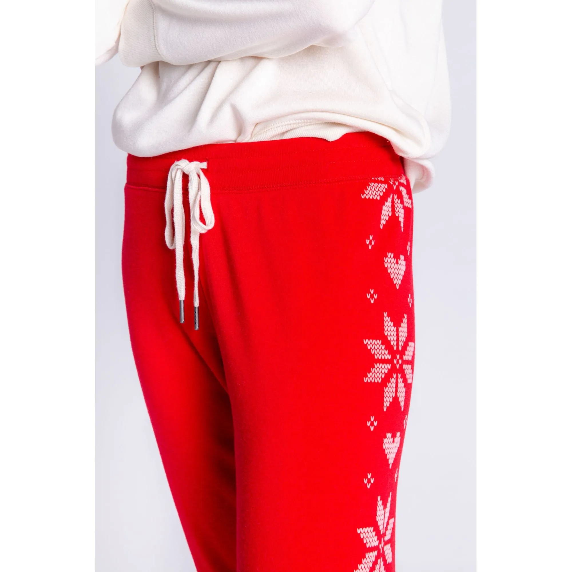 PJ Salvage Women's Fairisle Snowflakes Pants - RED