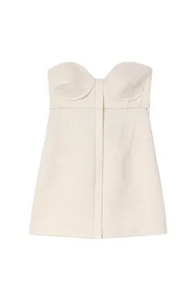 Proenza Schouler Cotton Wool Jacquard Bustier Top - Canvas