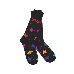 "Wary   Strange" Pixels Socks