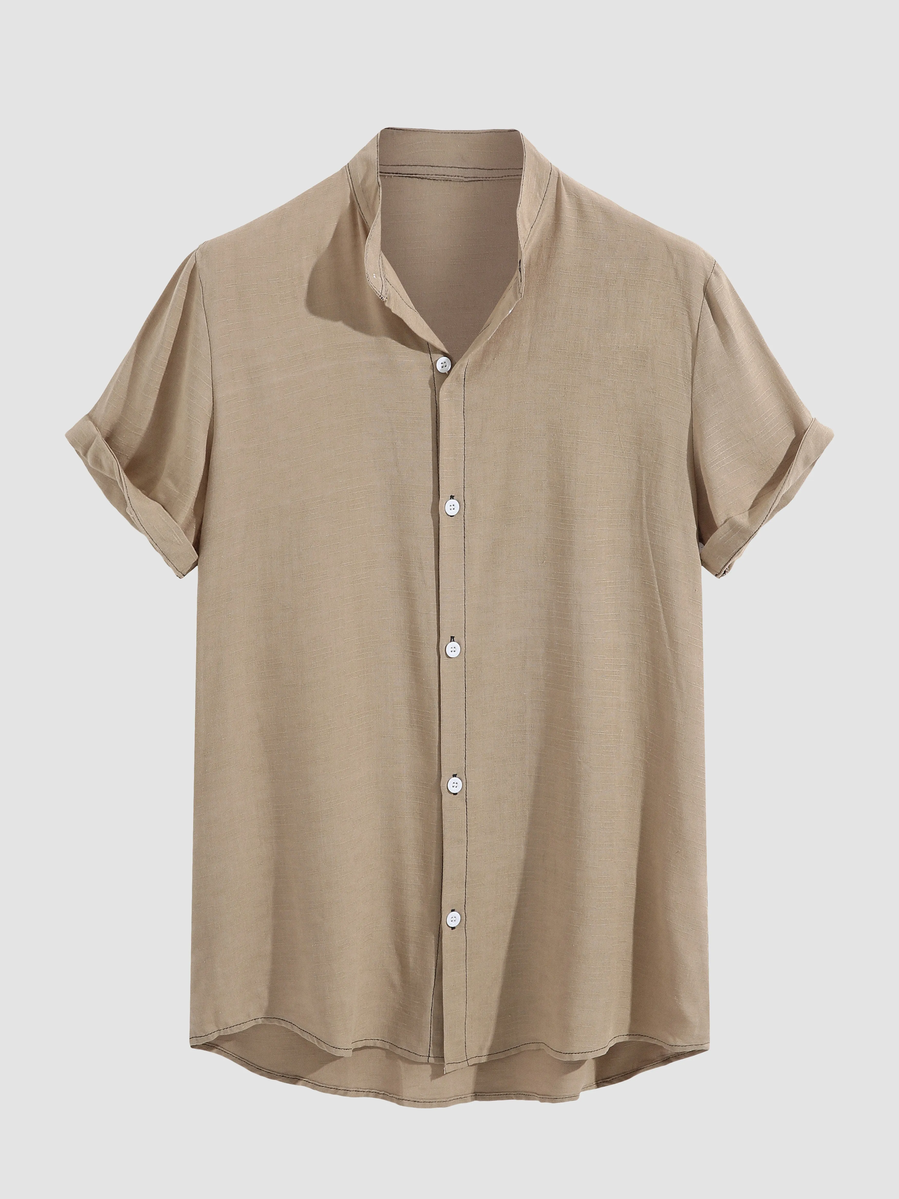 Stand Collar Solid Shirts