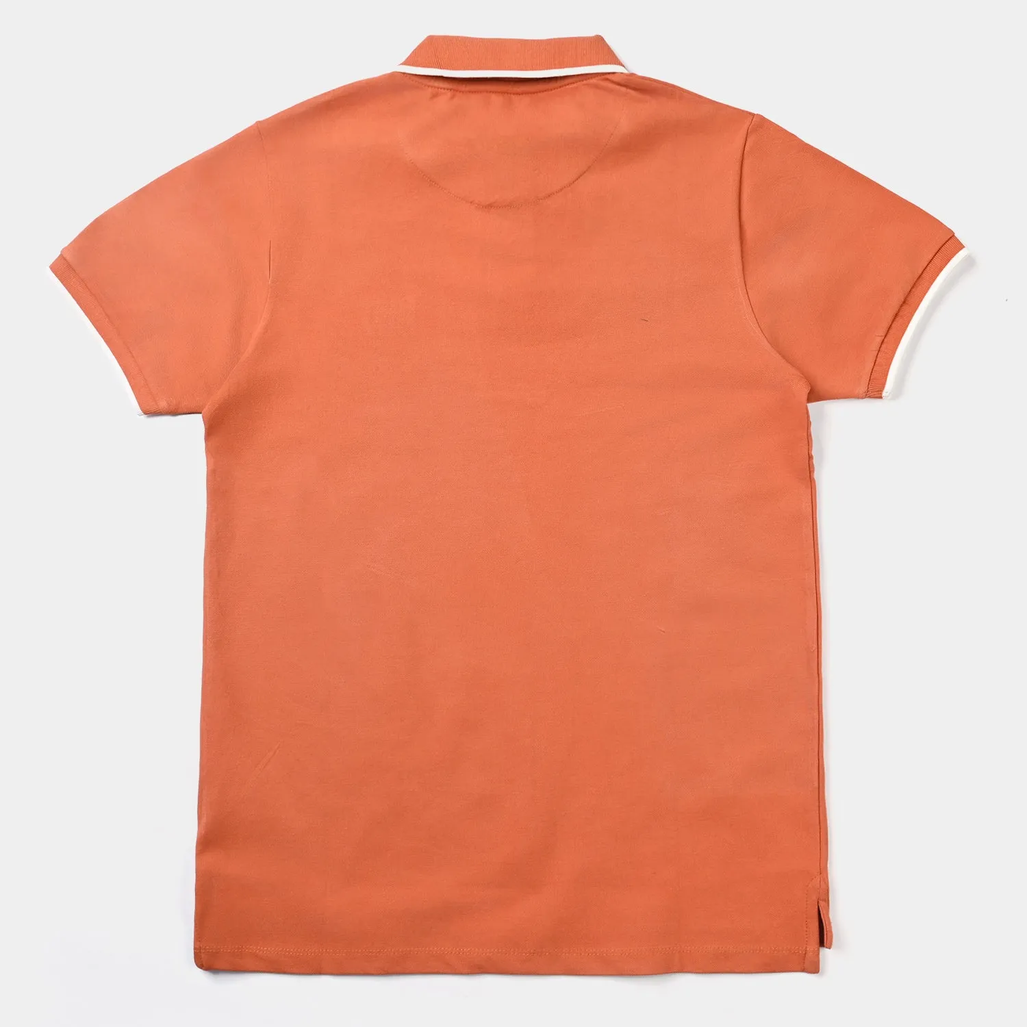 Teens Boys Lycra Pique Fashion Polo Sunday-Rust