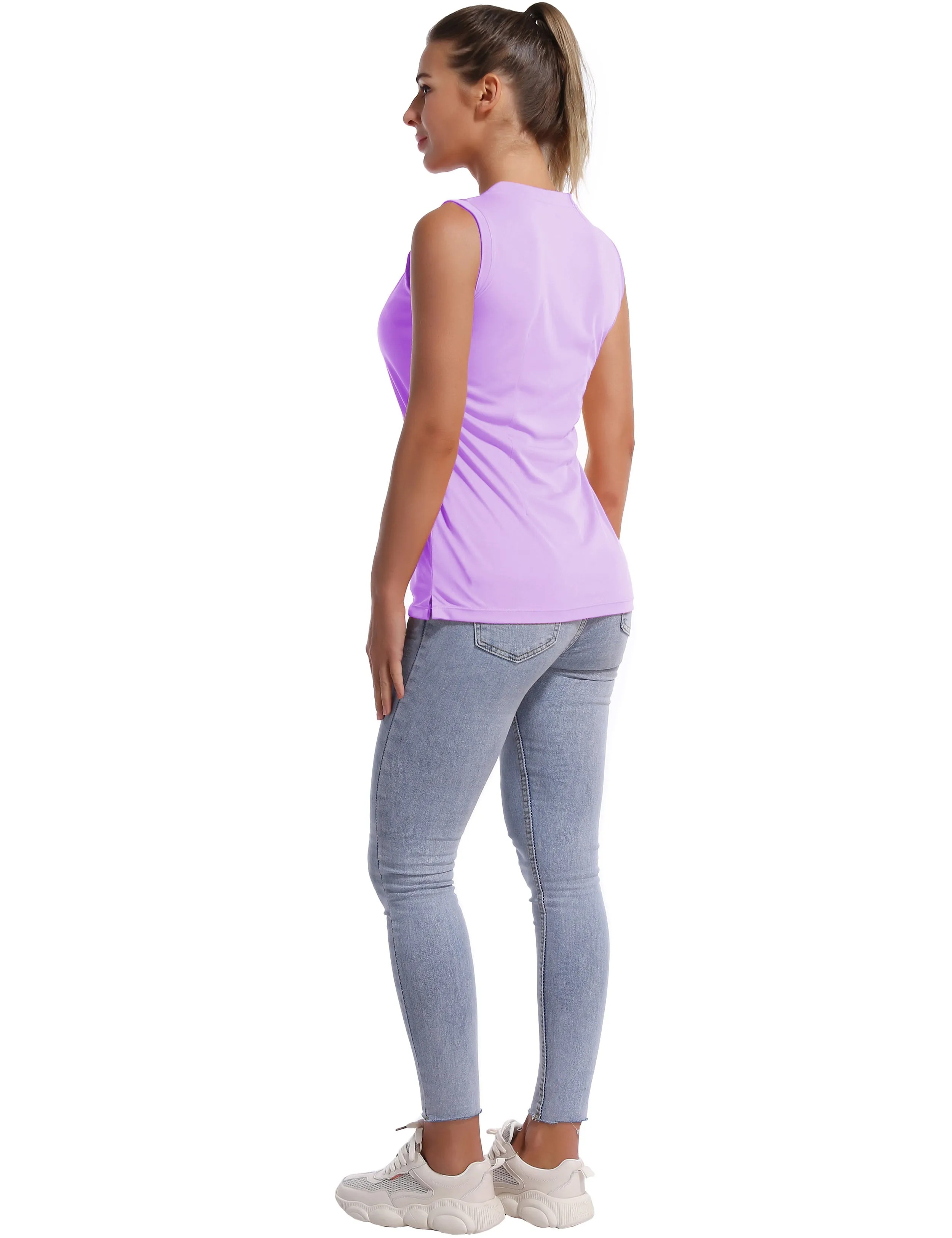 V Neck Sleeveless Athletic Shirts purple_yogastudio