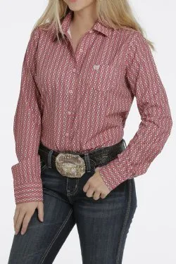 Women's Cinch ArenaFlex Button Down Western Shirt - Pink/peach