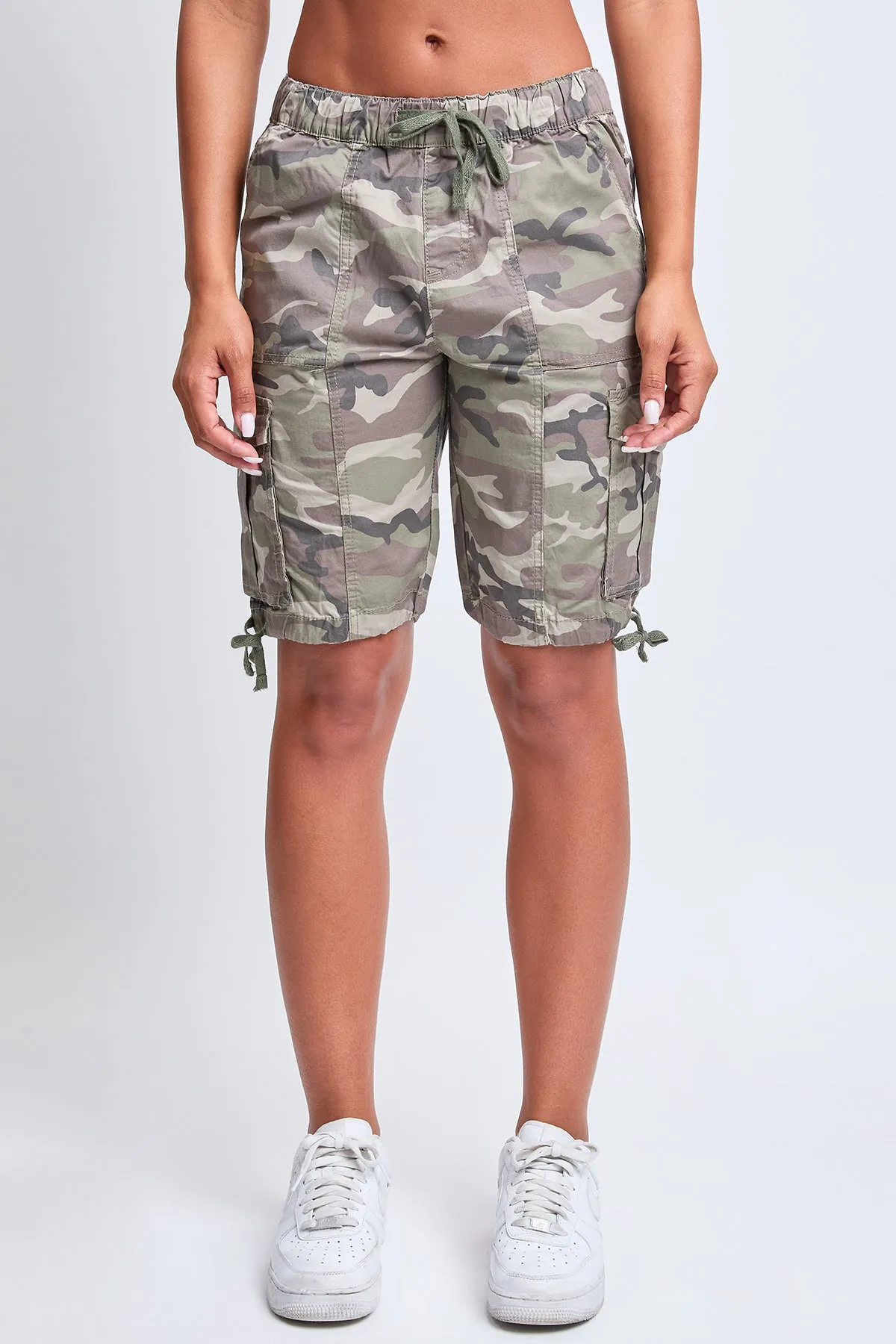 Women's High Rise Long Cargo Shorts