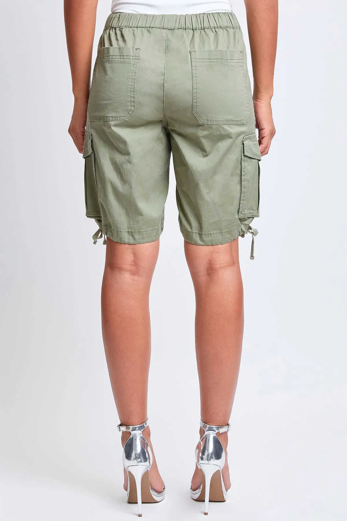 Women's High Rise Long Cargo Shorts