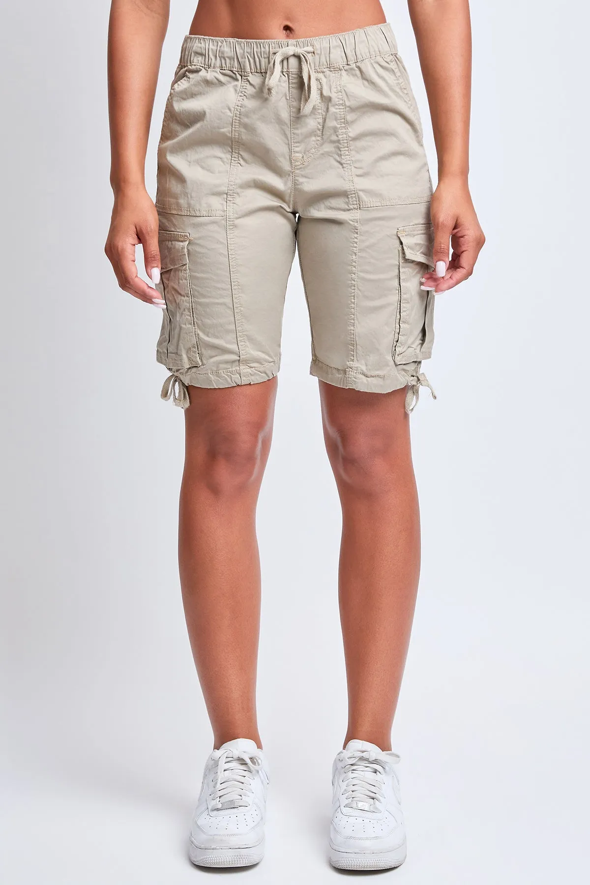 Women's High Rise Long Cargo Shorts