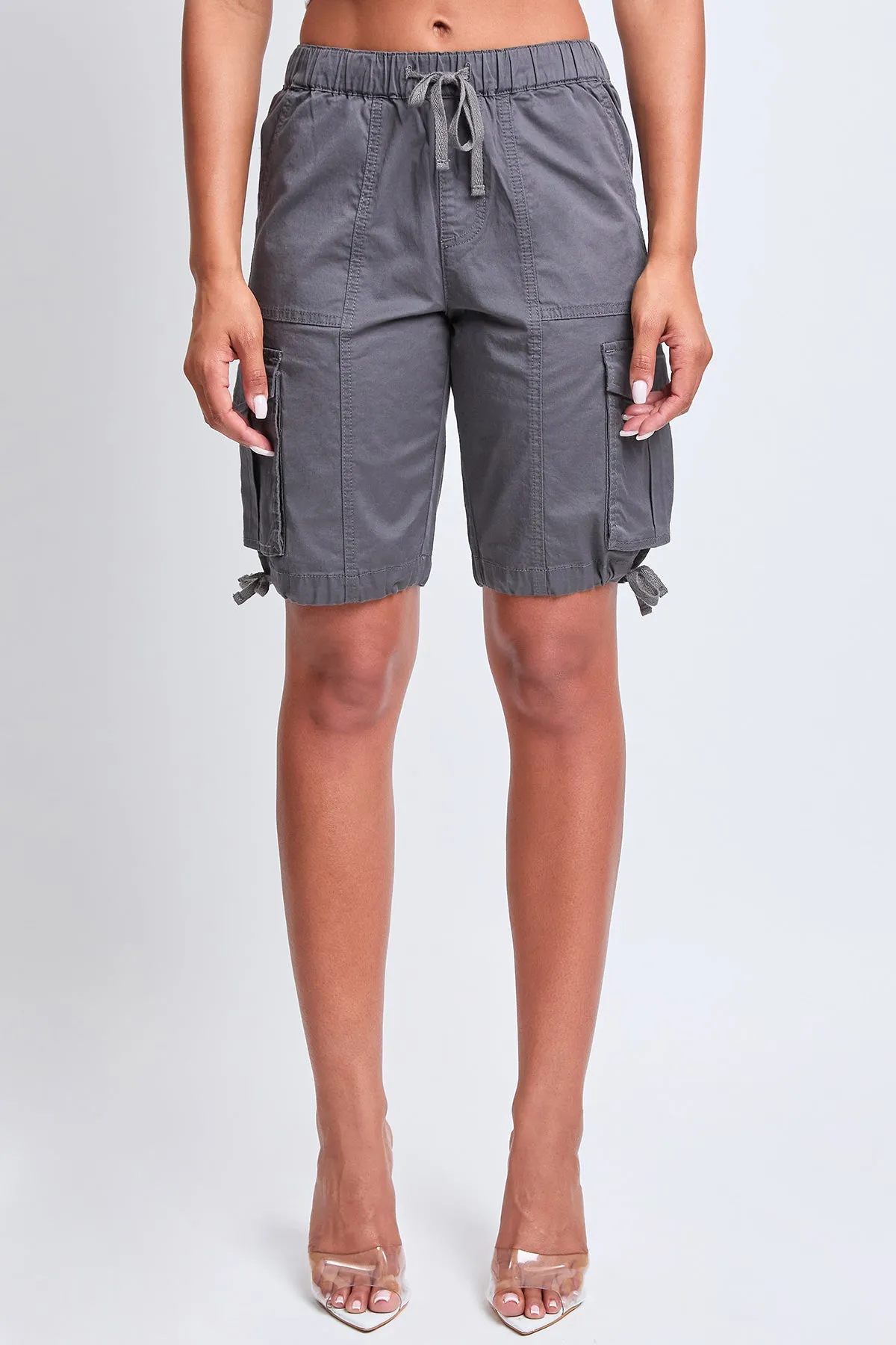 Women's High Rise Long Cargo Shorts